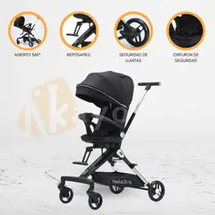 CUZKA - Coche Deportivo para Bebé «MONTAGE» Black