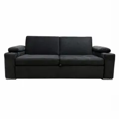 GENERICO - Sofá Cama Lineal Marsella + Porta Vasos 2 Plz - Negro