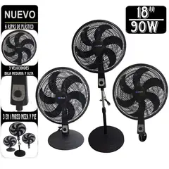 UG ULTRA G - PACK de 2 Ventilador 3 en 1 Silencioso 18"pulgadas de 90W NEGRO