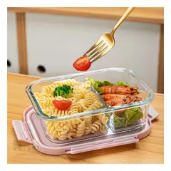 GENERICO - Taper Util con 2 Divisiones Tapa Rosado Y+Papel de Regalo