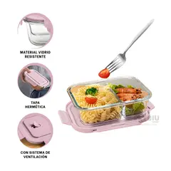 GENERICO - Recipiente Sofisticado con Tapa de Rosado Y+Gift Stickers