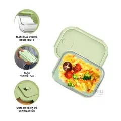 GENERICO - Recipiente Compacto con Tapa Verde Y+Gift MiniAgenda