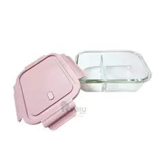 GENERICO - Recipiente Resistente con Tapa Rosado Y+Envoltorio de Regalo