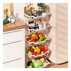 GENERICO - Verdulero para Cocina 5 Pisos Blanco Y+Papel de Regalo