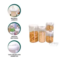 RYBIU IMPORT - Kit Practico de Envases de Reserva Blanca Y+Regalo Agendita