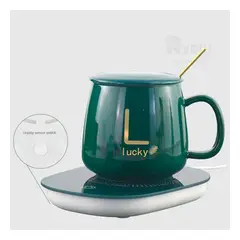 RYBIU IMPORT - Calentador con Taza de Ceramica Termica en Color Verde