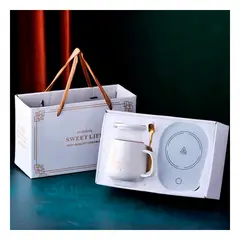 RYBIU IMPORT - Calentador con Pocillo en Color Blanco Y+Papel de Regalo