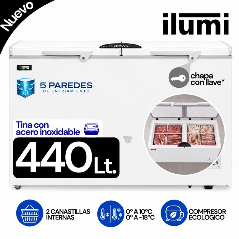 Congeladora TFI-4402WH 2 Tapas 440 Lts Blanco