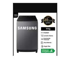 SAMSUNG - Lavadora Ecobubble™ 19Kg Plateada Wa19Cg6441Bdpe