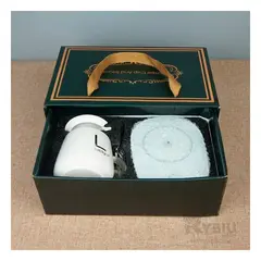 GENERICO - Kit de Taza Elegante en Tono Blanco Y+Banderitas Adhesivas