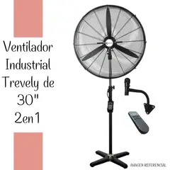 TREVELY - Ventilador Industrial 30" 2 en 1 con Control Remoto– 230 watts