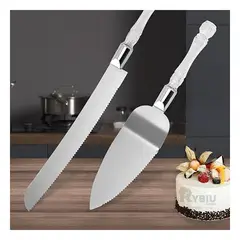 GENERICO - Set para Pastel y Espatula con Mango Acrilico - Metal