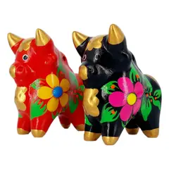 GENERICO - Pareja de Toritos de Pucará de 5 cm. , Artesanía Peruana