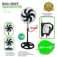 GENERICO - Ventilador BIO-1804 300 watts 6 Aspas de Plástico BIO AIRE