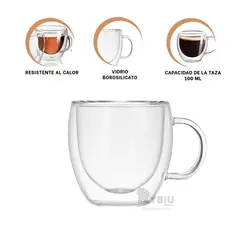 GENERICO - Vaso Practico 100ML con Asa Circular Y+Ligas de Regalo