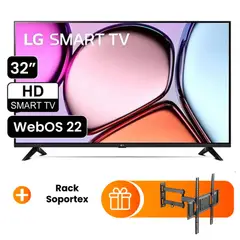 LG - Televisor 32 Pulg. LED Smart TV HD con Thinq AI 32LQ600BPSA + Rack