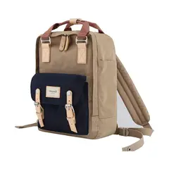 HIMAWARI - - Mochila escolar o viaje porta Laptop H188L-57 Beige y Azul