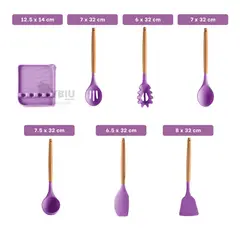 RYBIU IMPORT - Utensilios para Almuerzos de Color Lila Y+Post-it Adhesivos