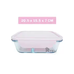 RYBIU IMPORT - Envase para Llevar Comida en Rosado Y+Banderitas Adhesivas