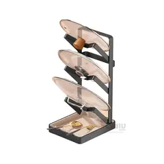 RYBIU IMPORT - Soporte de Recipientes en Negro Y+Envoltorio de Regalo
