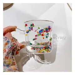 RYBIU IMPORT - Tazon Creativo Colorido 340ML Transparente Y+Gift MiniAgenda