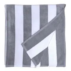 MAGE DISTRIBUTION - Toalla de Playa Gris con Blanco 90cm x 180cm