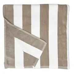 MAGE DISTRIBUTION - Toalla de Playa Marrón Arena con Blanco 90cm x 180cm