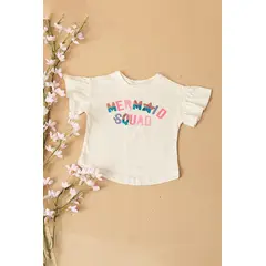 GENERICO - Polo Básico Niña Cuello Redondo Alto Samantha Color Crema Estacion 108