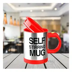 GENERICO - Taza Mezcladora de 400 ml Color Rojo Y+Papel de Regalo