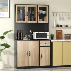 TU MESITA - Mueble de Cocina Moderno Kailin color NegroDuna 6 puertas 1 cajón