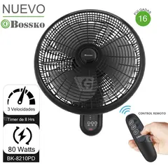 BOSSKO - Ventilador de Pared 3Vel 80W BK-8210PD