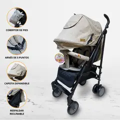 BABY HAPPY - Coche Bastón para Bebé Deportivo »EVO» Beige
