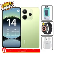 XIAOMI - Redmi Note 14 256GB Verde + Cargador 10000mah + Smartwatch + Audifonos