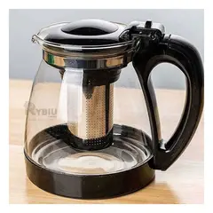 RYBIU IMPORT - Caldera de Vidrio Ergonomica de Negro 2 LT Y+Gift MiniAgenda