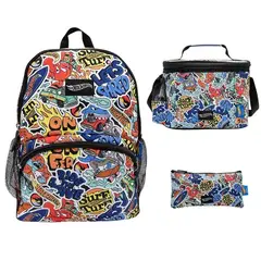 CHILDRENS CLUB - Set de Mochila escolar x3 piezas - Hot Wheels