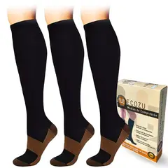 GENERICO - Medias de compresion antivarices talla S/M pack de 3 pares Negro