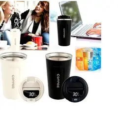 GENERICO - PACK 2 VASOS TERMO DE INTELIGENTE CONSENSOR DE TENPERATURA NEGRO