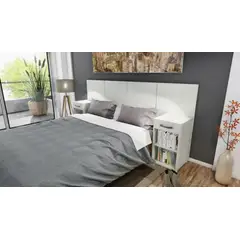 TU MESITA - Cabecera de cama con veladores incluidos Rafaela color Blanco
