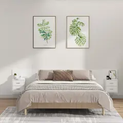 TU MESITA - Cabecera de cama Flotante con veladores 2 cajones Cristina color Blanco