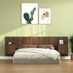 TU MESITA - Cabecera de cama Flotante con veladores 2 cajones Cristina color Marrón