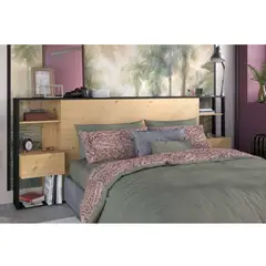 TU MESITA - Cabecera de cama Industrial con veladores incluidos Minerva color Duna