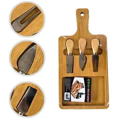 GENERICO - Tabla de Queso o Piqueos con 3 Cuchillos