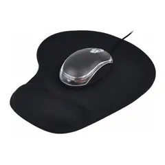 GENERICO - PAD MOUSE ERGONOMICO CON SOPORTE ALMOHADILLA DE GEL NEGRO