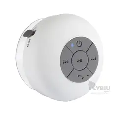 RYBIU IMPORT - Altavoz Resistente a la Lluvia en Blanco Y+Regalo Stickers