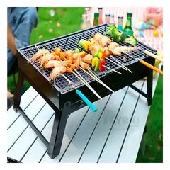 RYBIU IMPORT - Parrilla de Metal Plegable en Color Negro Y+Regalo Stickers
