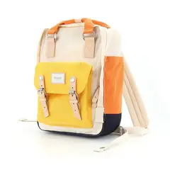 HIMAWARI - - Mochila escolar o viaje porta Laptop Crema Amarillo Naranja