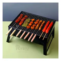 GENERICO - Bbq de Facil Portabilidad en Negro Y+Regalo Stickers