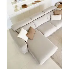 YOLODECORO - Seccional con Chaise Longue a la Izquierda Singa Beige