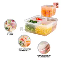 GENERICO - Contenedor de 4 Lados en Blanco Y+Regalo Ligas para Peinar