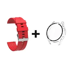 GENERICO - CORREA SILICON 22MM + BUMPER 46 MM PARA HUAWEI WATCH GT 3 ROJO